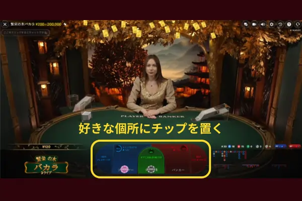 プロスペリティツリーバカラの実践: 賭け