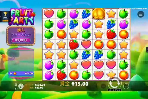 フルーツパーティーのゲーム画面