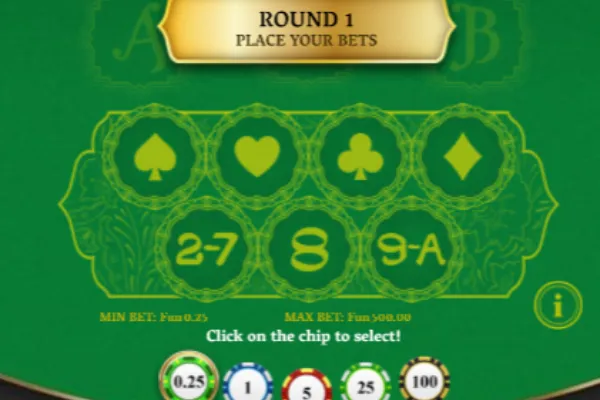 アンダルバハール ONTの第1ラウンドのベットエリア